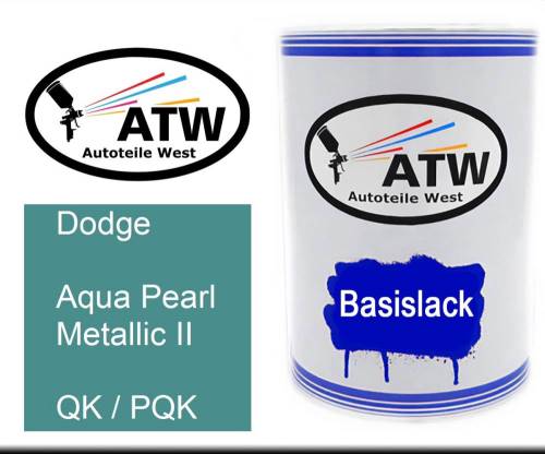 Dodge, Aqua Pearl Metallic II, QK / PQK: 500ml Lackdose, von ATW Autoteile West.